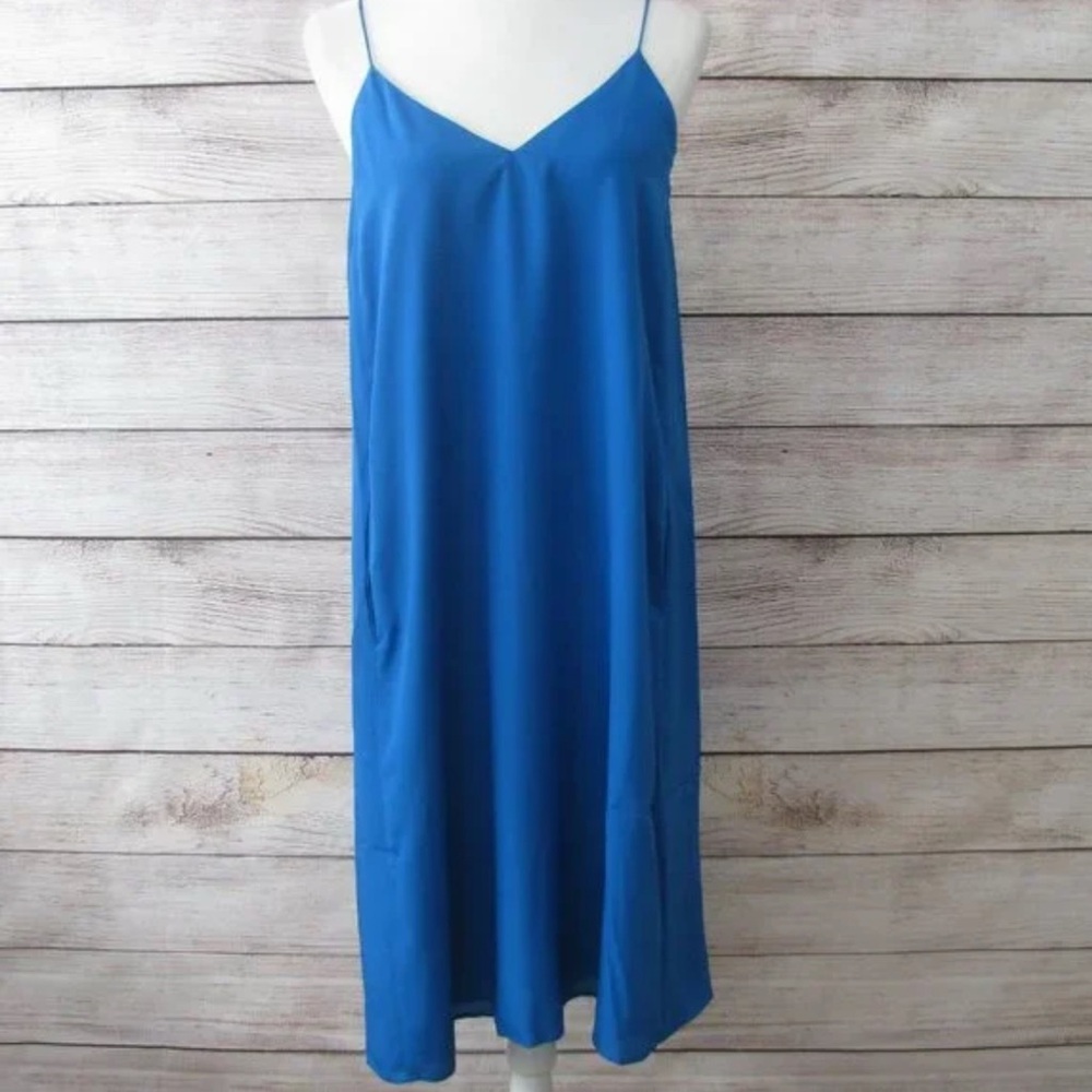 J. Crew Blue Knee-Length Sundress with Halter Neckline for Cocktail Event